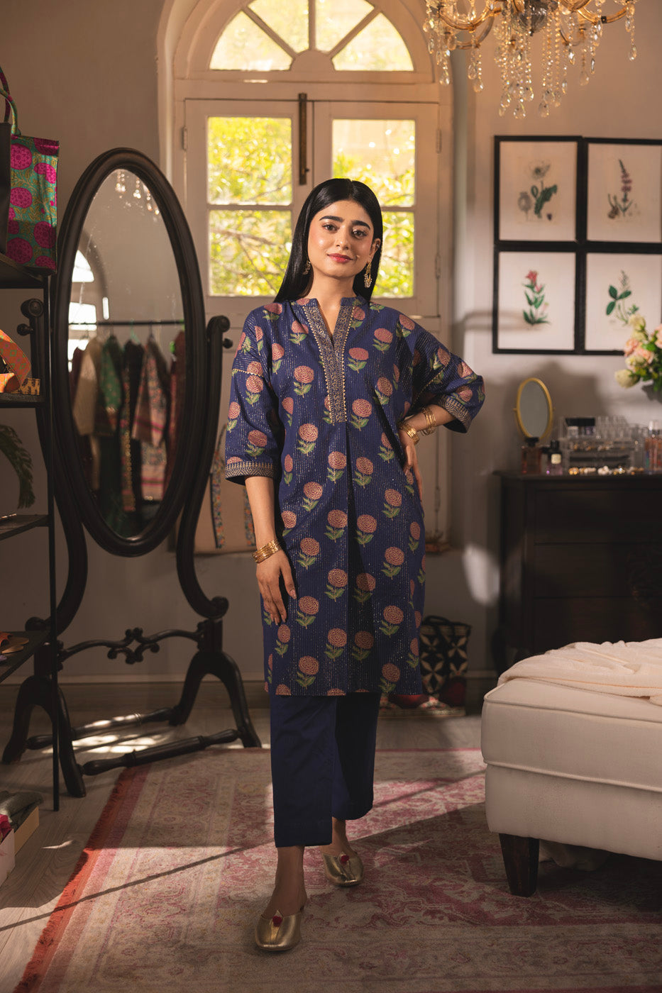 Dyed Dobby Kurti