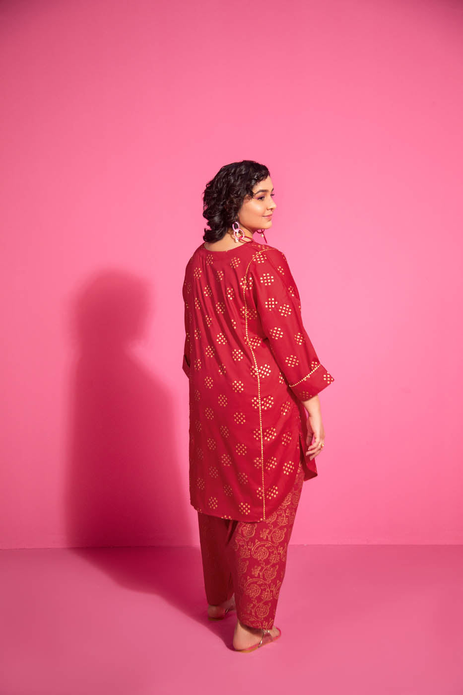 2 Pc Printed Cotton Satin Outfit