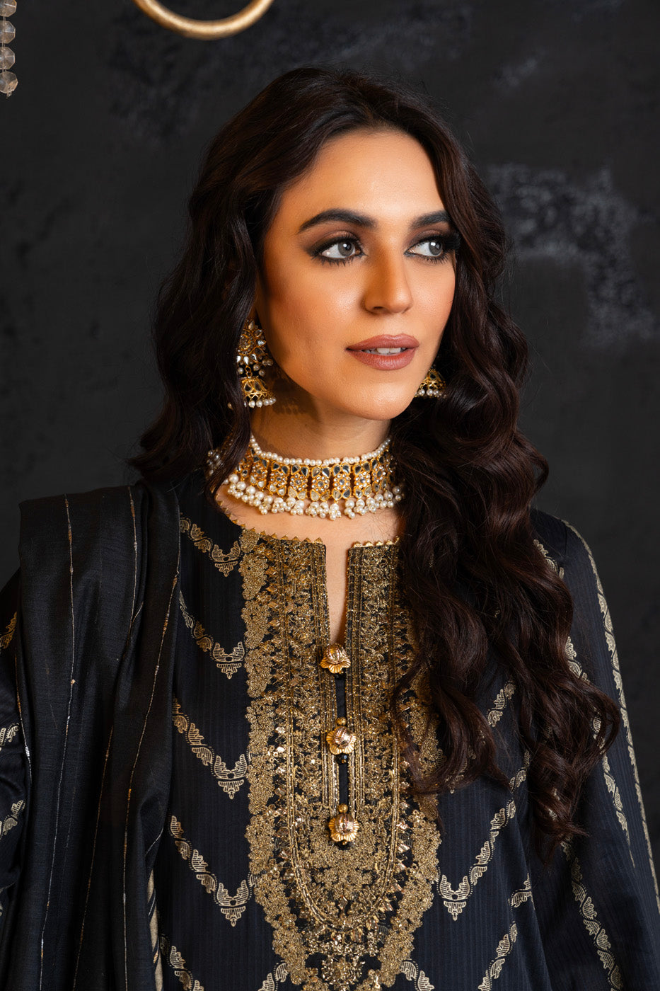 3 Pc Embroidered Dobby Lawn Suit With Doriya Dupatta