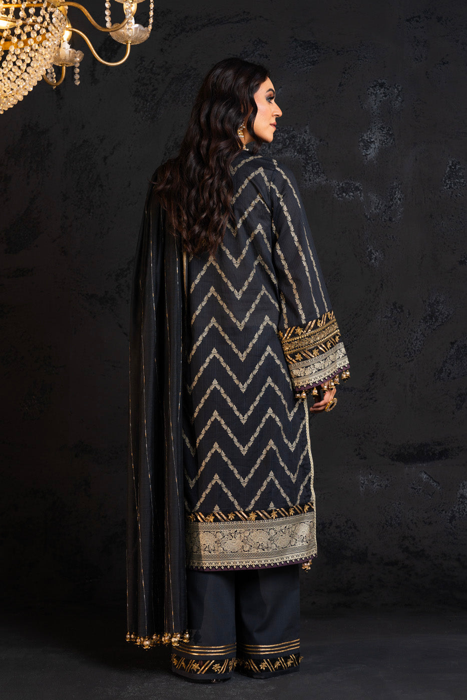 3 Pc Embroidered Dobby Lawn Suit With Doriya Dupatta