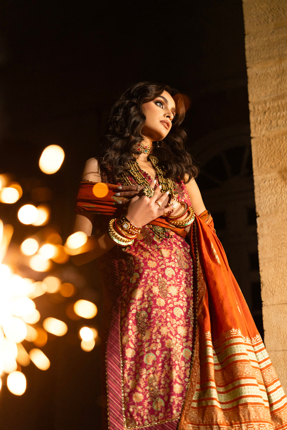 3 Pc Embroidered Cambric Suit With Cotton Silk Dupatta