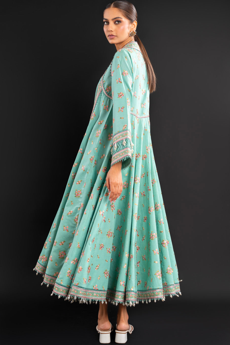 Embroidered Two Way Slub Fabric