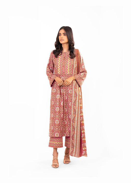 3 Pc Printed Cotail Viscose Suit With Cotail Viscose Dupatta