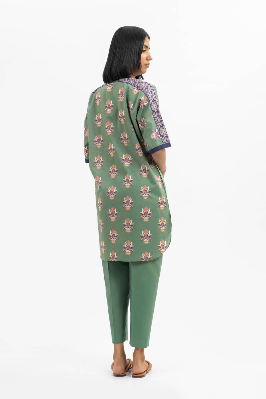 Printed Embroidered Lawn Kurti