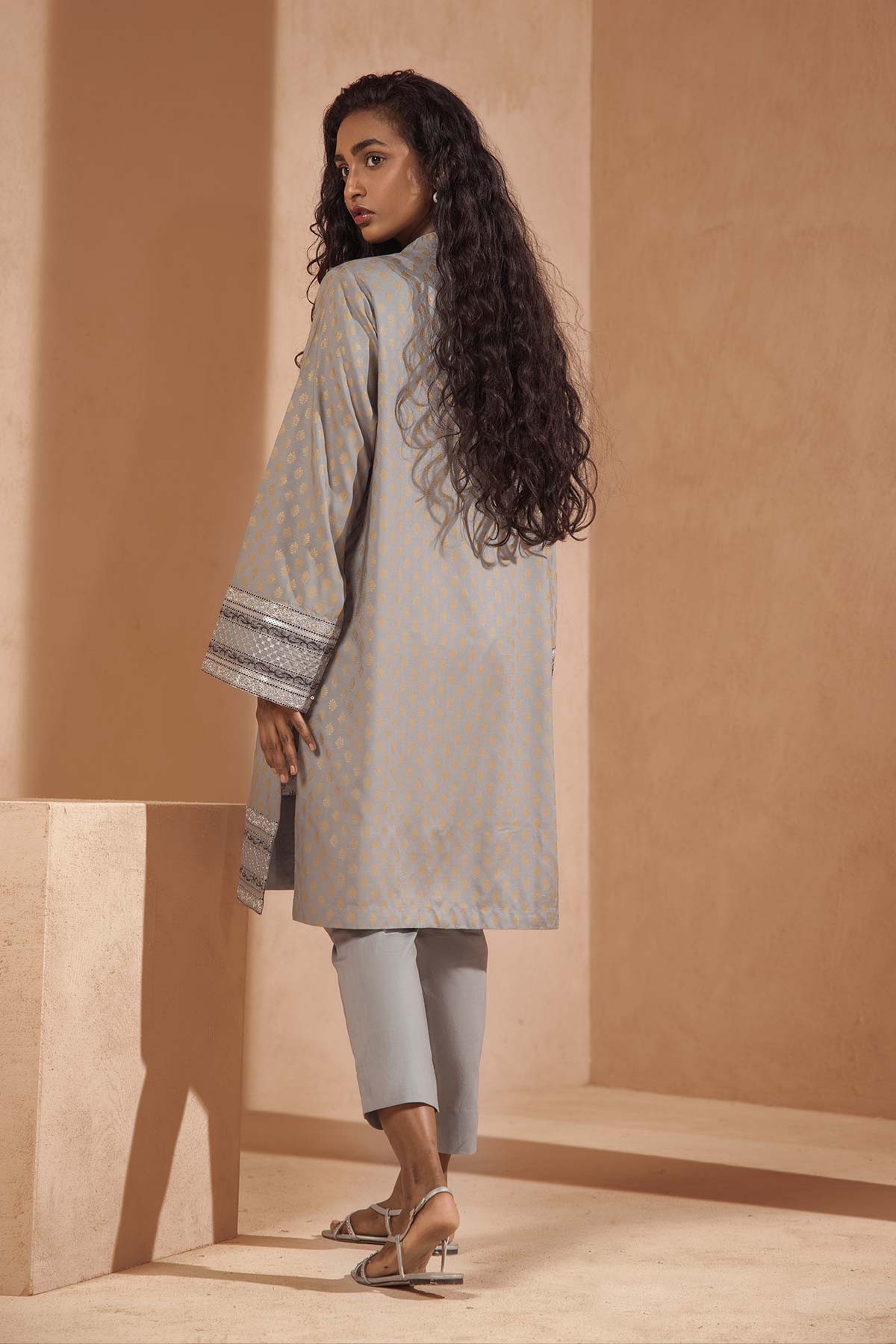 Printed Raw Silk Kurti