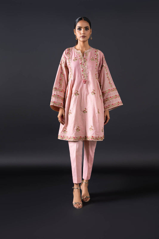 Embroidered Thick Cambric Shirt Fabric (Sold By Per Meter)