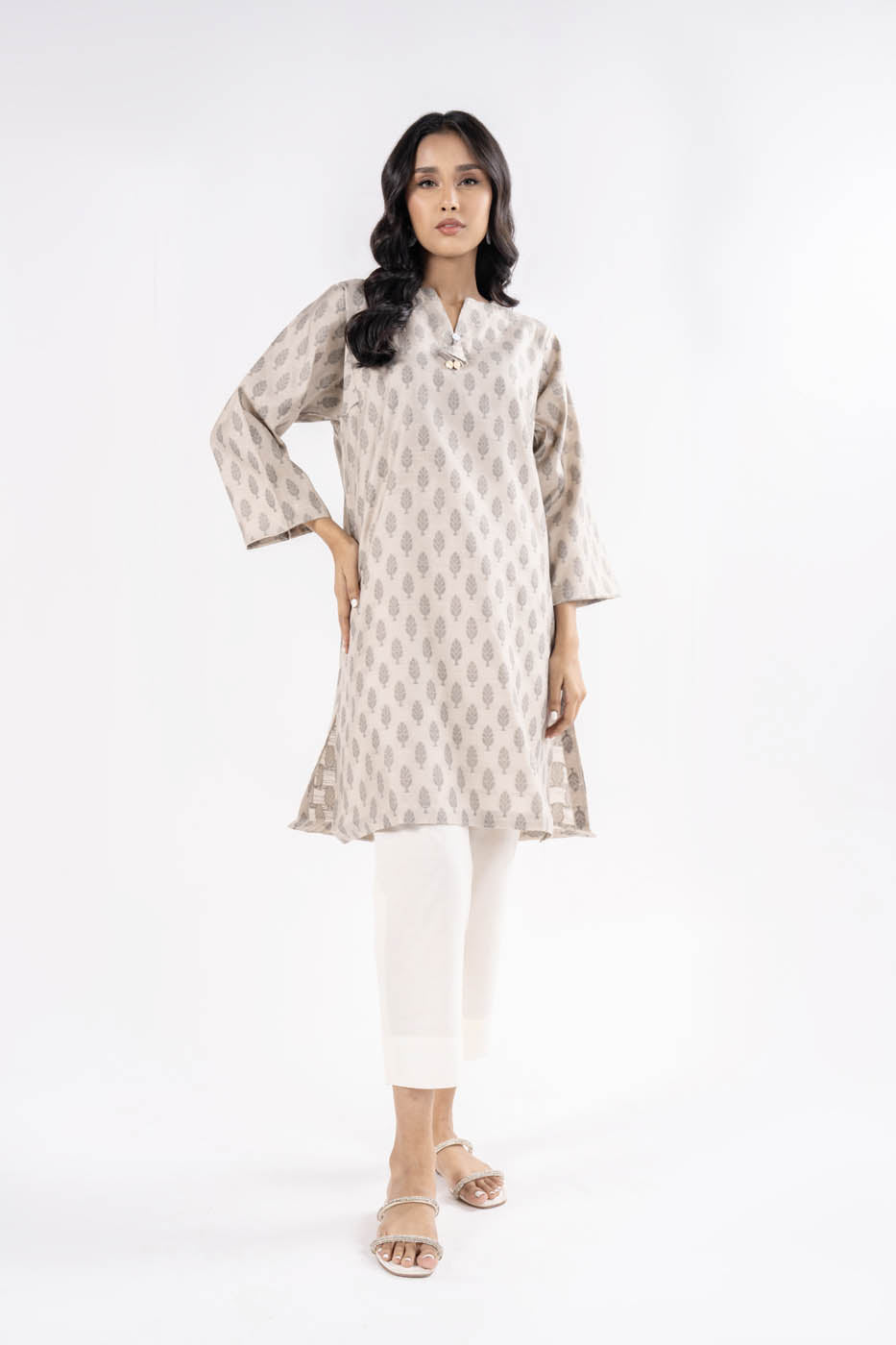 Dyed Jacquard Kurti