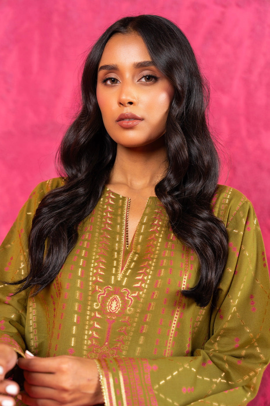 Dyed Jacquard Kurti