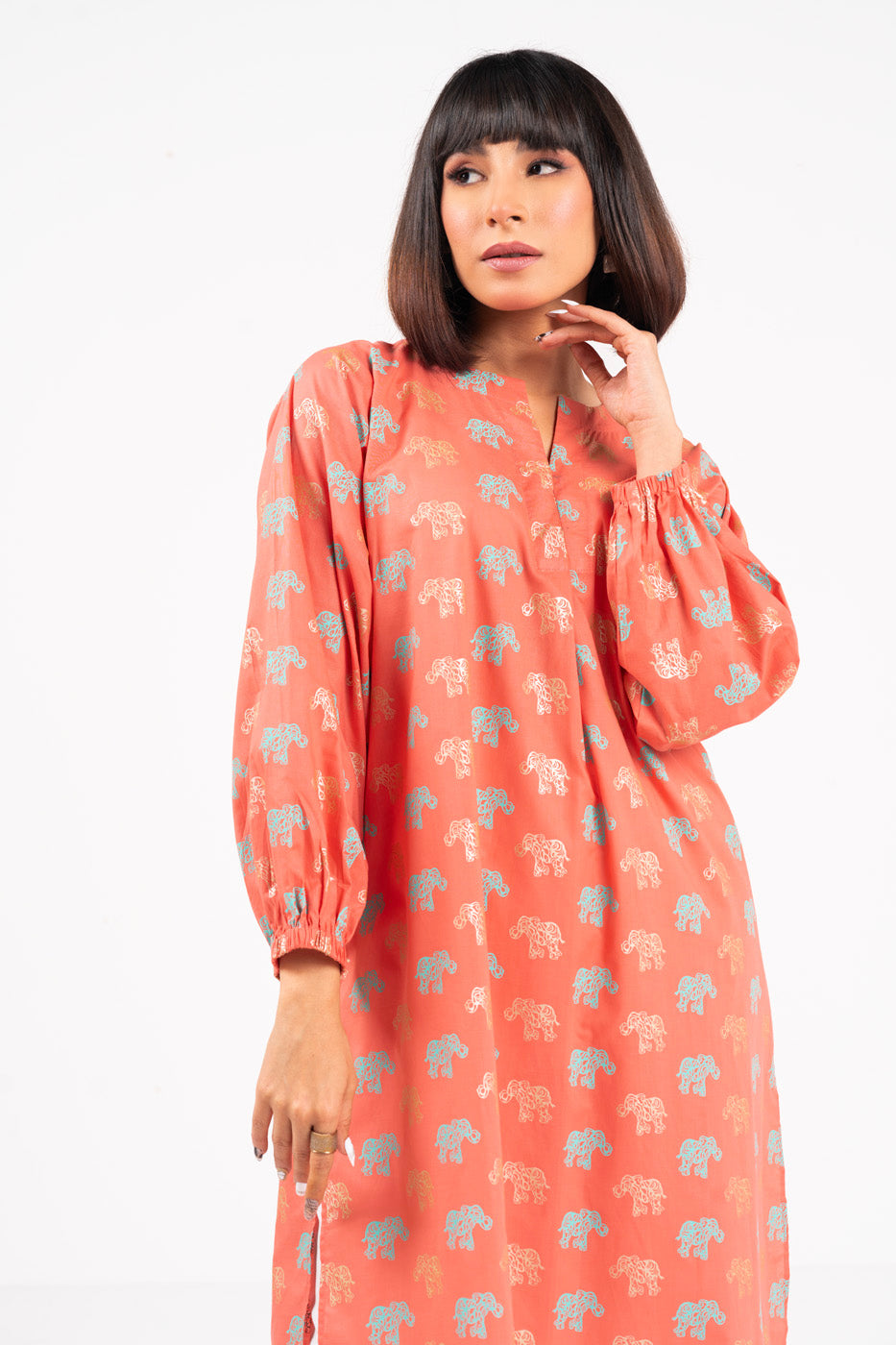 Printed Slub Kurti