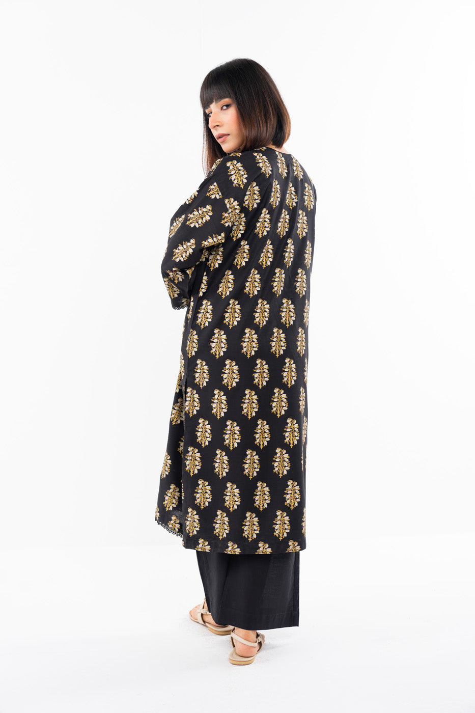 Printed Raw Silk Kurti