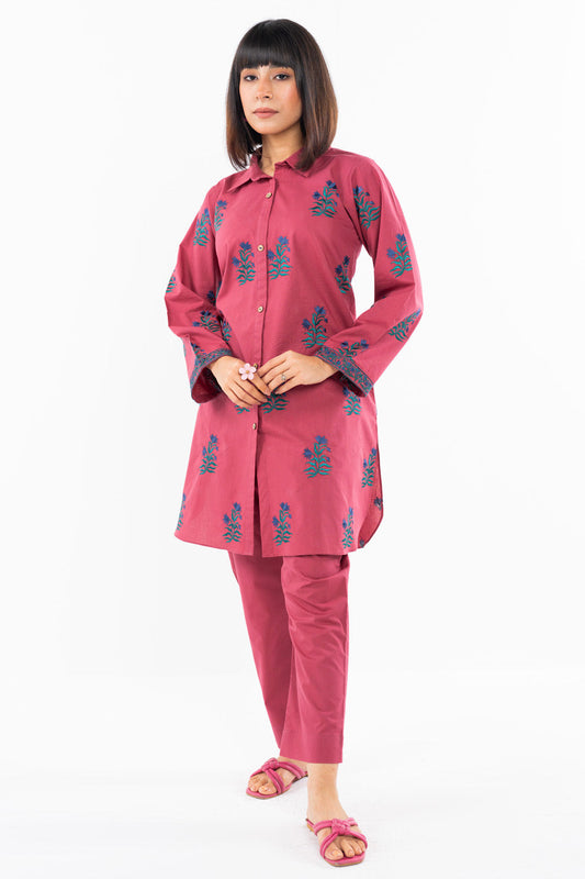 2 Pc Embroidered Cambric Outfit