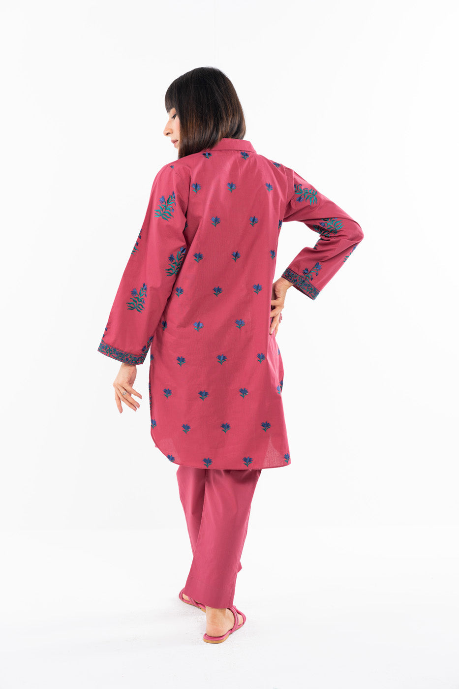 2 Pc Embroidered Cambric Outfit