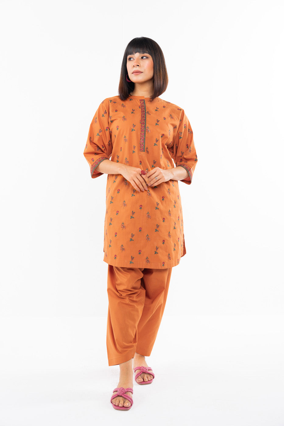 2 Pc Embroidered Cambric Outfit