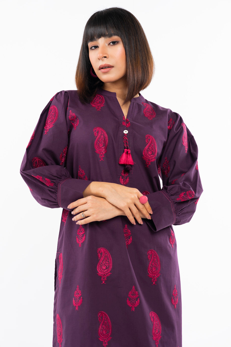 2 Pc Embroidered Cambric Outfit
