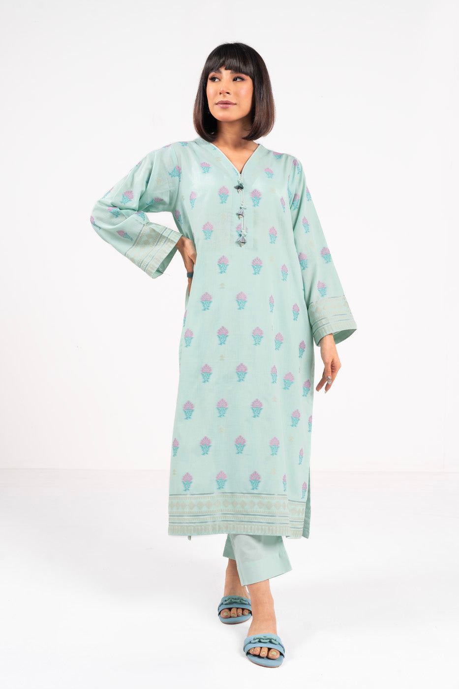 2 Pc Dyed Jacquard Outfit