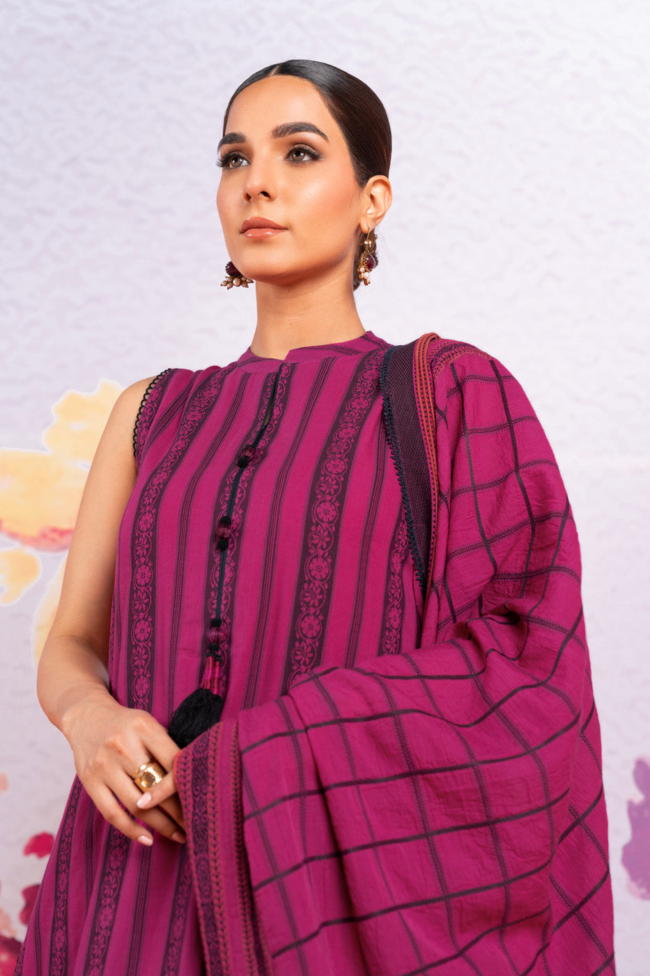 3 Pc Jacquard Suit With Jacquard Dupatta