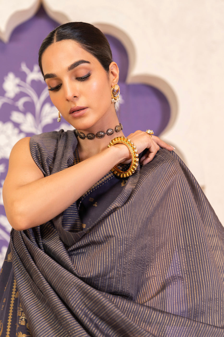 3 Pc Jacquard Suit With Yarn Dyed Dupatta