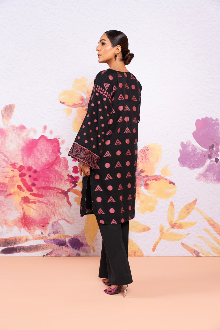 2 Pc Jacquard Suit With Cambric Trouser