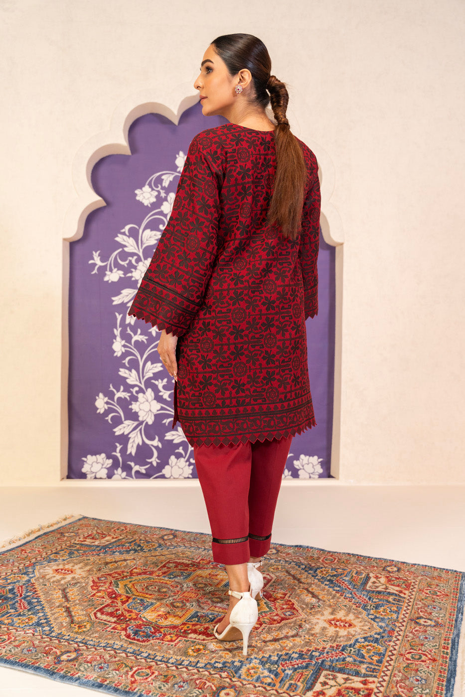 2 Pc Jacquard Suit With Dyed Cambric Trouser