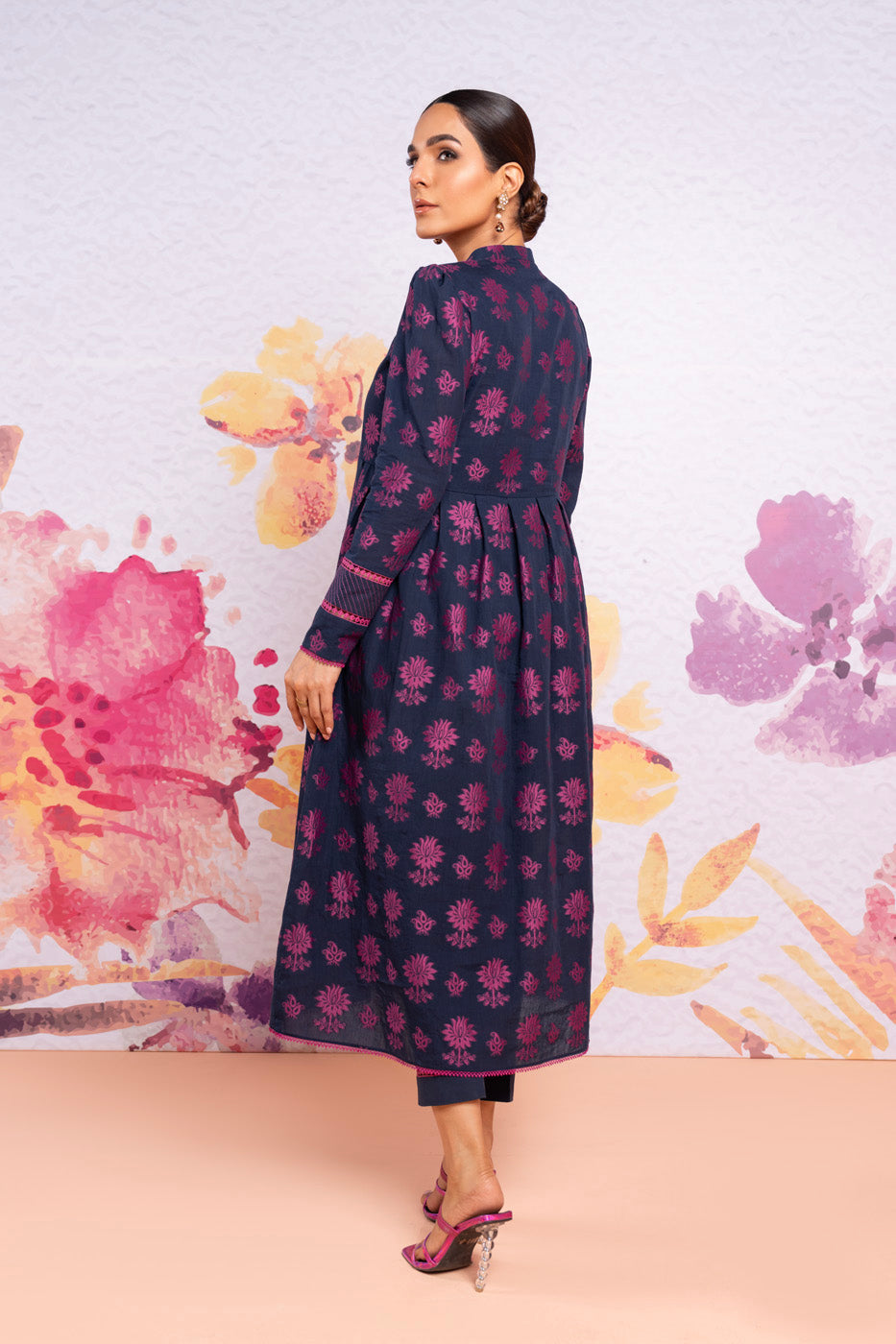 2 Pc Jacquard Suit With Cambric Trouser