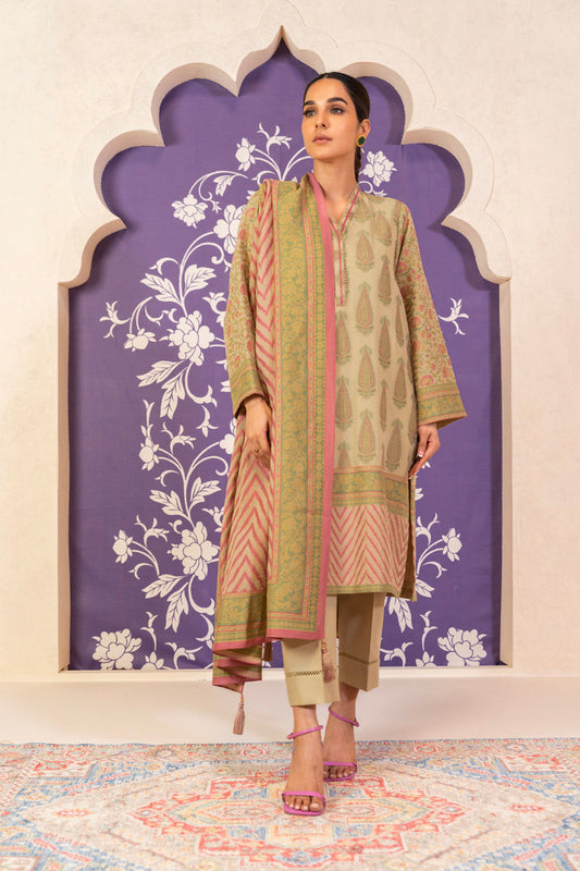 3 Pc Jacquard Suit With Jacquard Dupatta