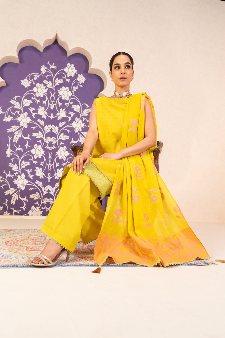 3 Pc Jacquard Suit With Jacquard Dupatta