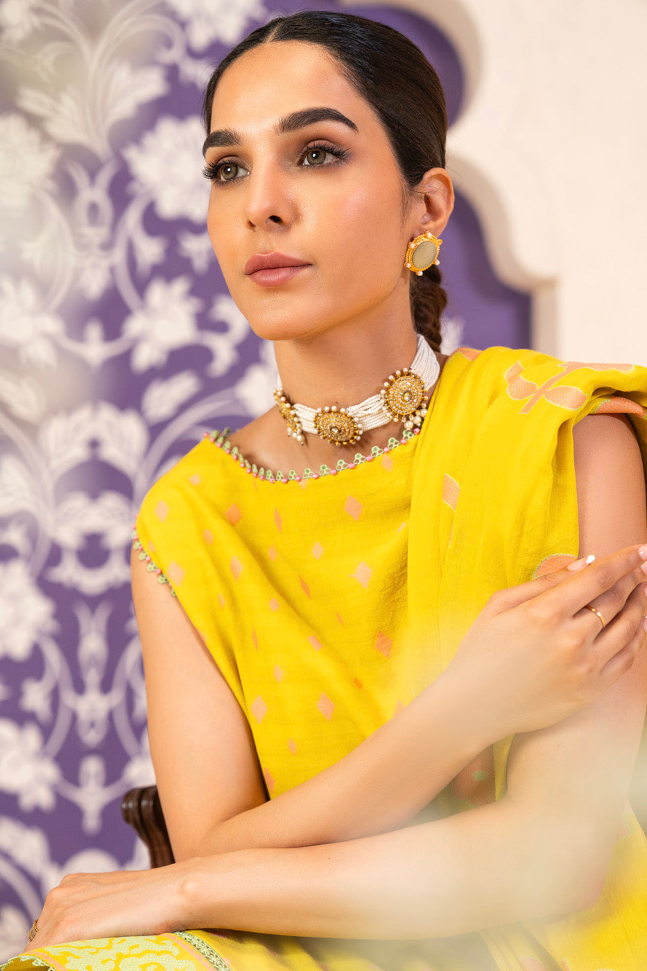 3 Pc Jacquard Suit With Jacquard Dupatta