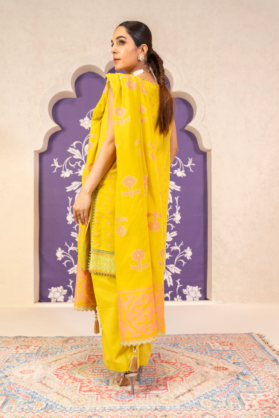 3 Pc Jacquard Suit With Jacquard Dupatta