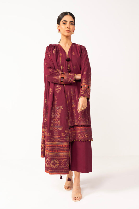 3 Pc Jacquard Suit With Jacquard Dupatta