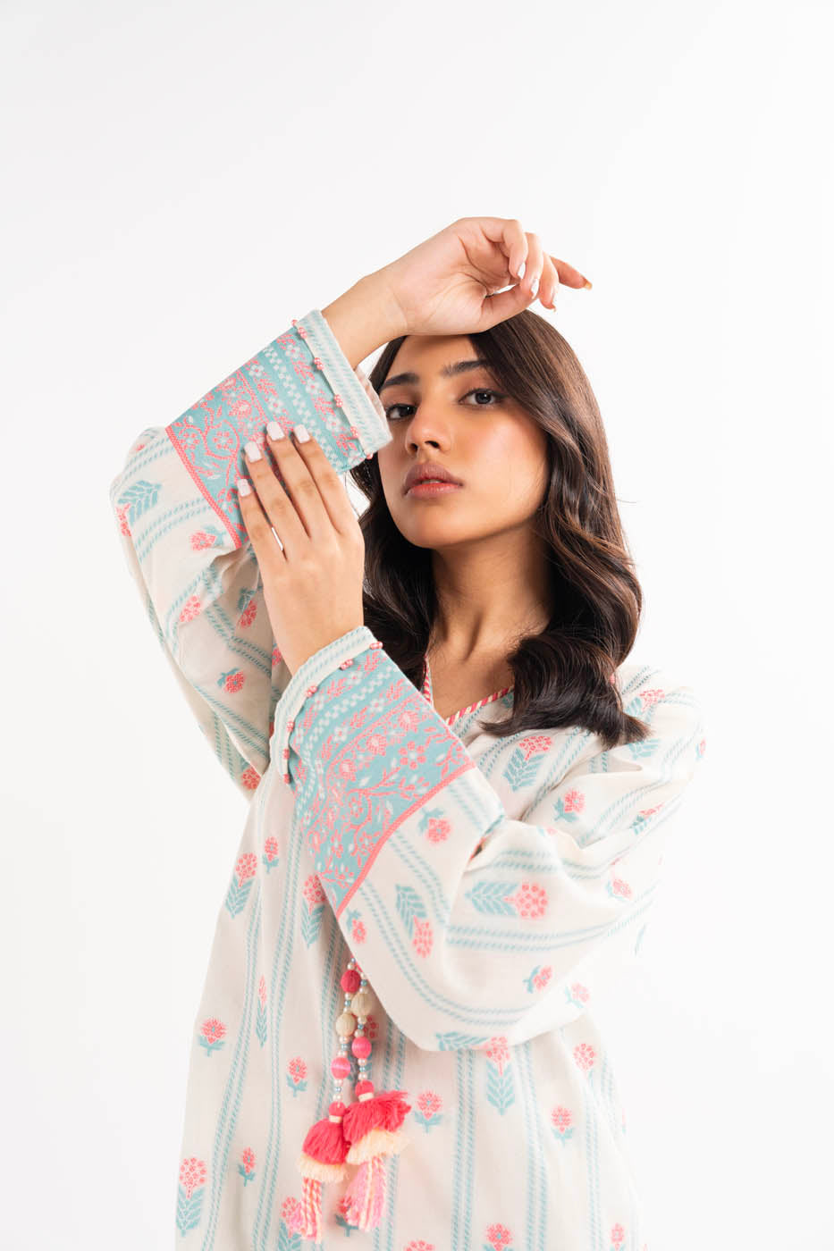 Dyed Jacquard Kurti