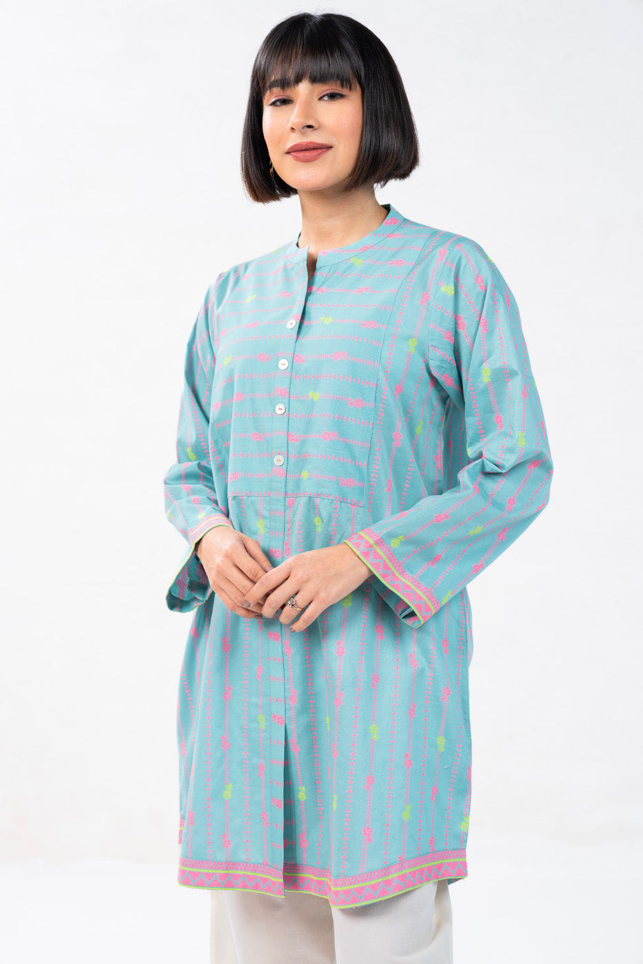 Printed Jacquard Kurti