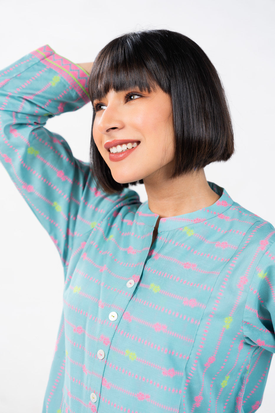Printed Jacquard Kurti