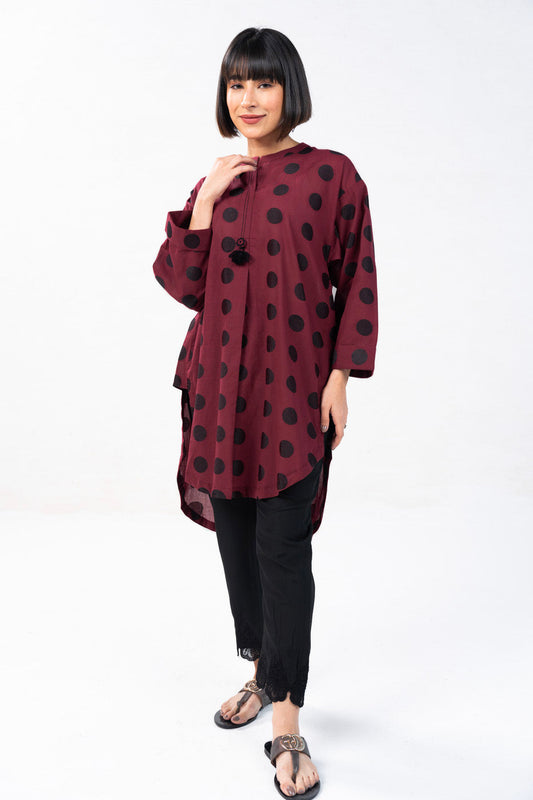 Dyed Jacquard Kurti