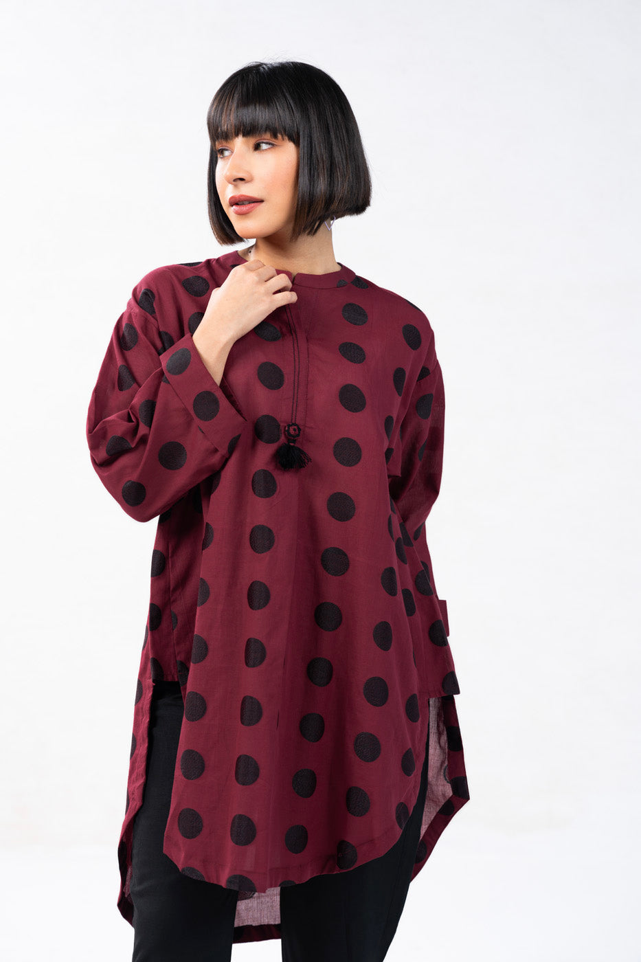 Dyed Jacquard Kurti