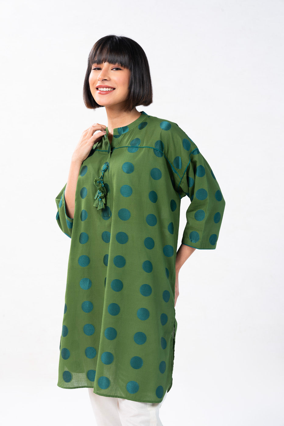 Printed Jacquard Kurti
