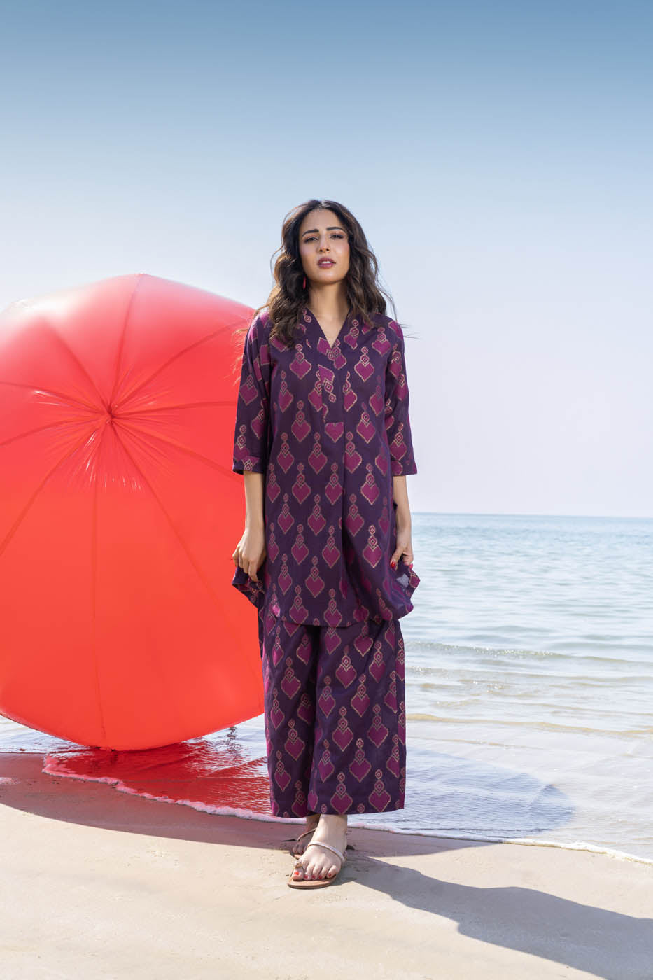 2 Pc Printed Jacquard Outfit
