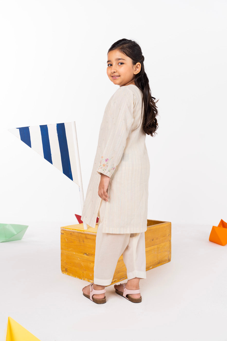 2 PC Printed Lurex Outfit