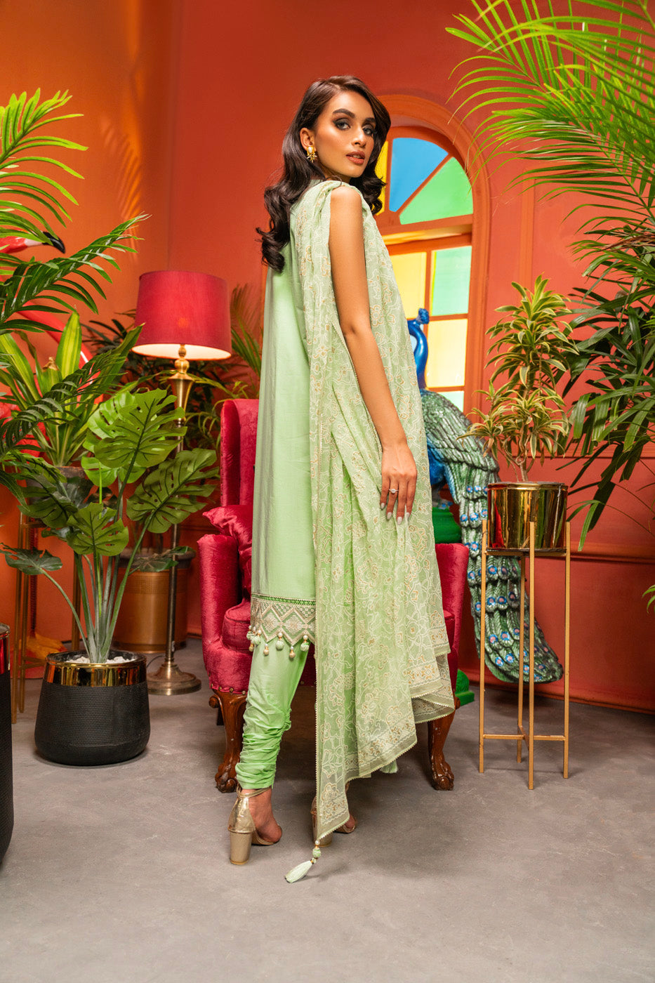 3 Pc Embroidered Lawn Suit With Poly Chiffon Dupatta