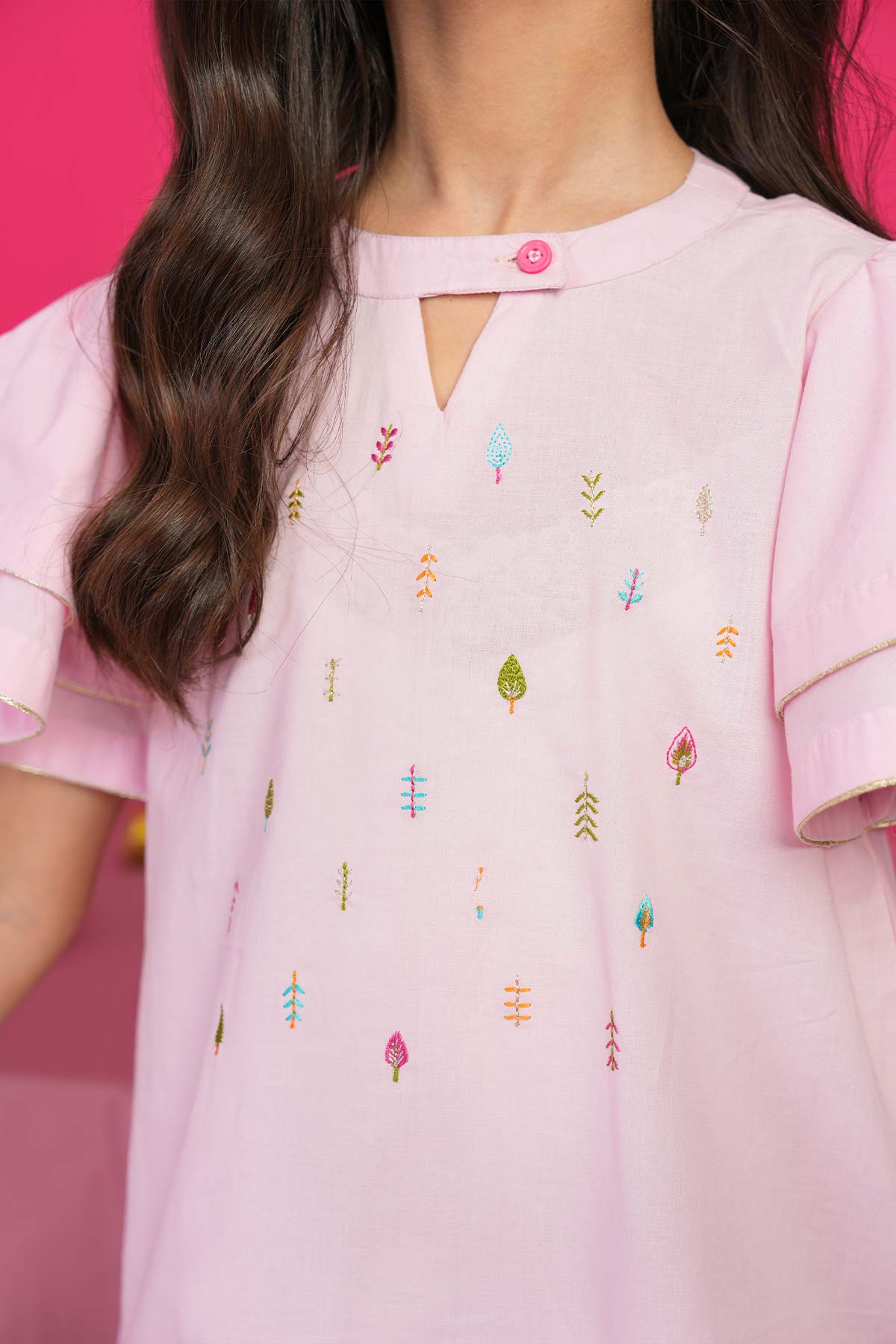 2 Pc Embroidered Cambric Outfit