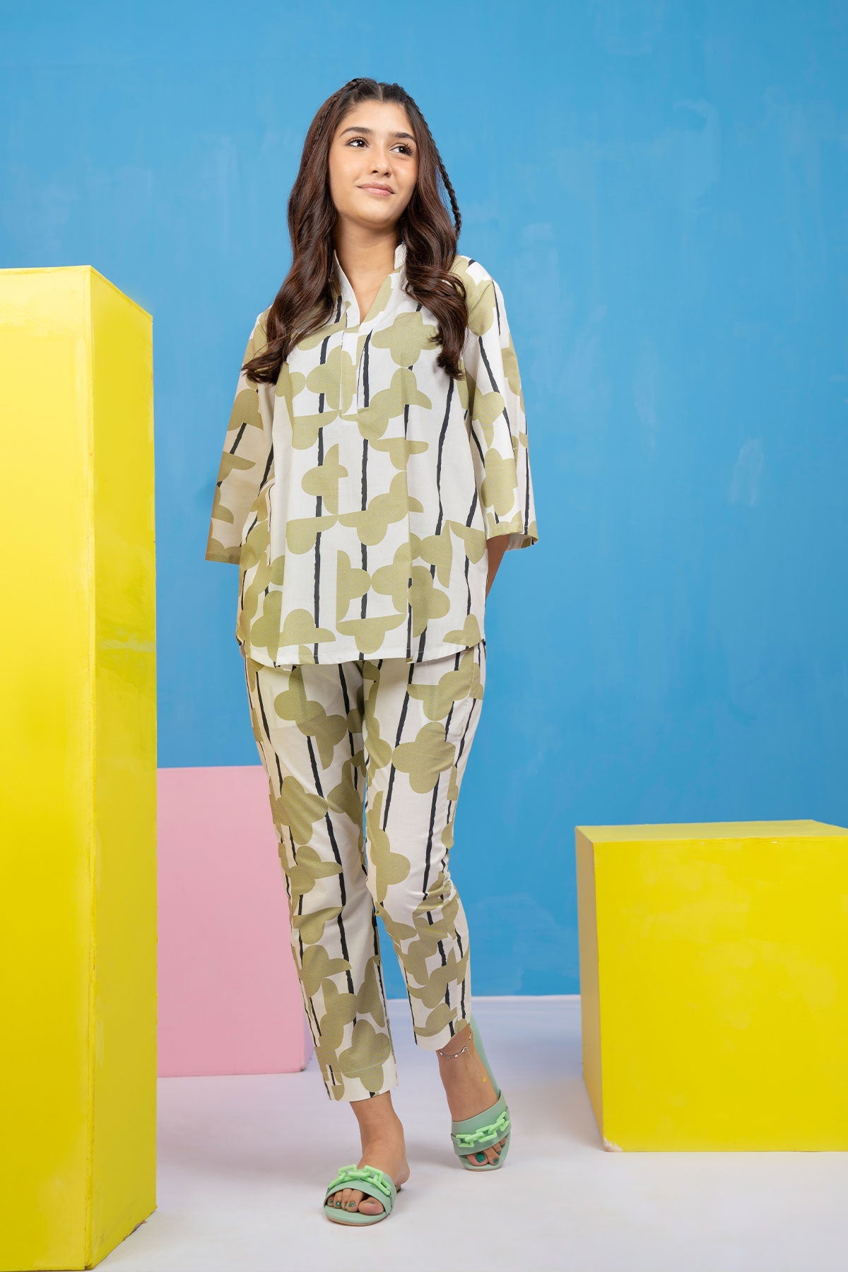 2 Pc Printed Cambric Outfit