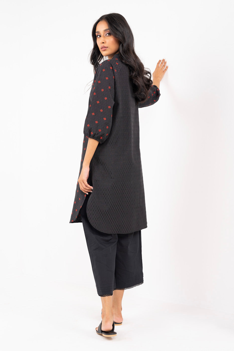 Dyed Embroidered Jacquard Shirt