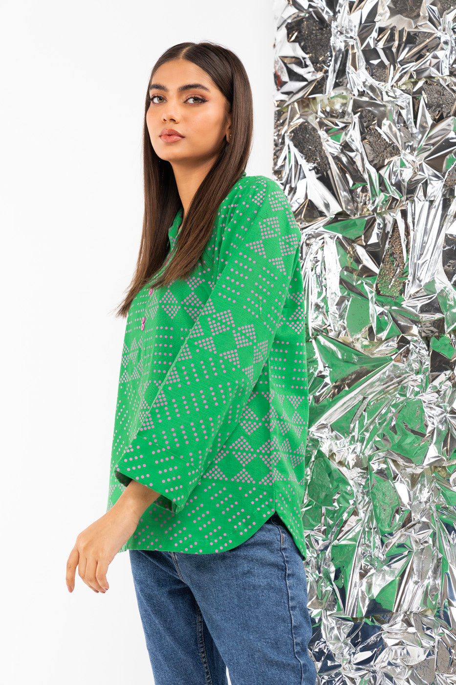 Printed Khaddar Shirt