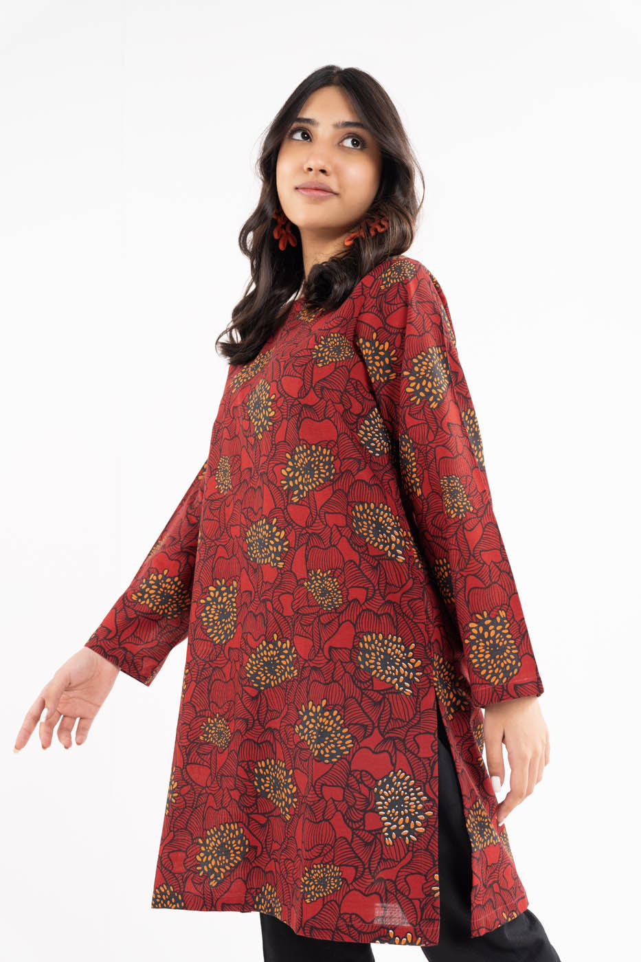 Printed Khaddar Shirt