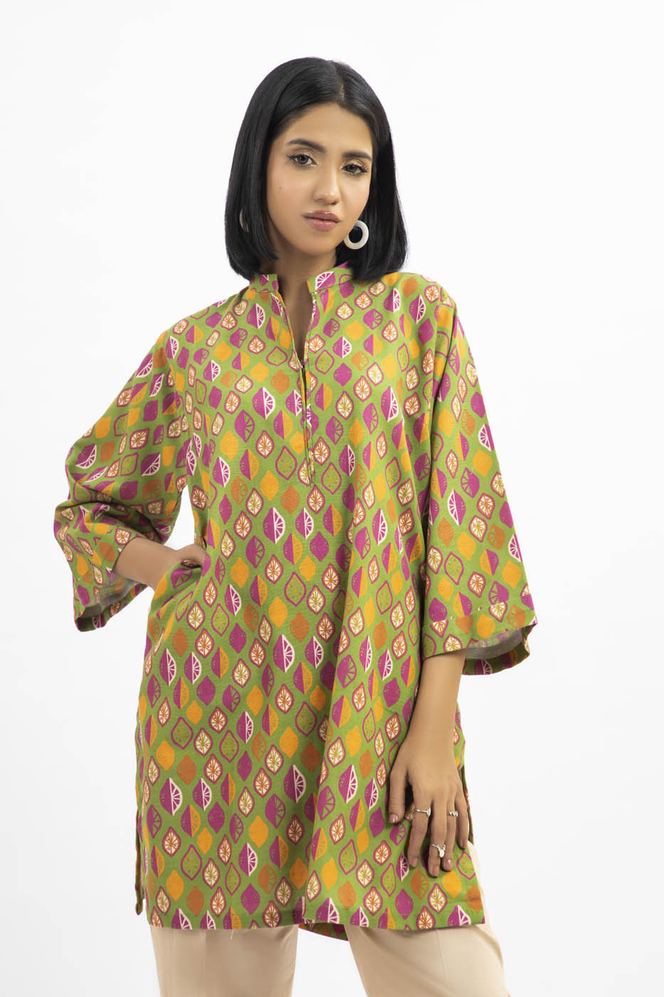 Printed Khaddar Shirt