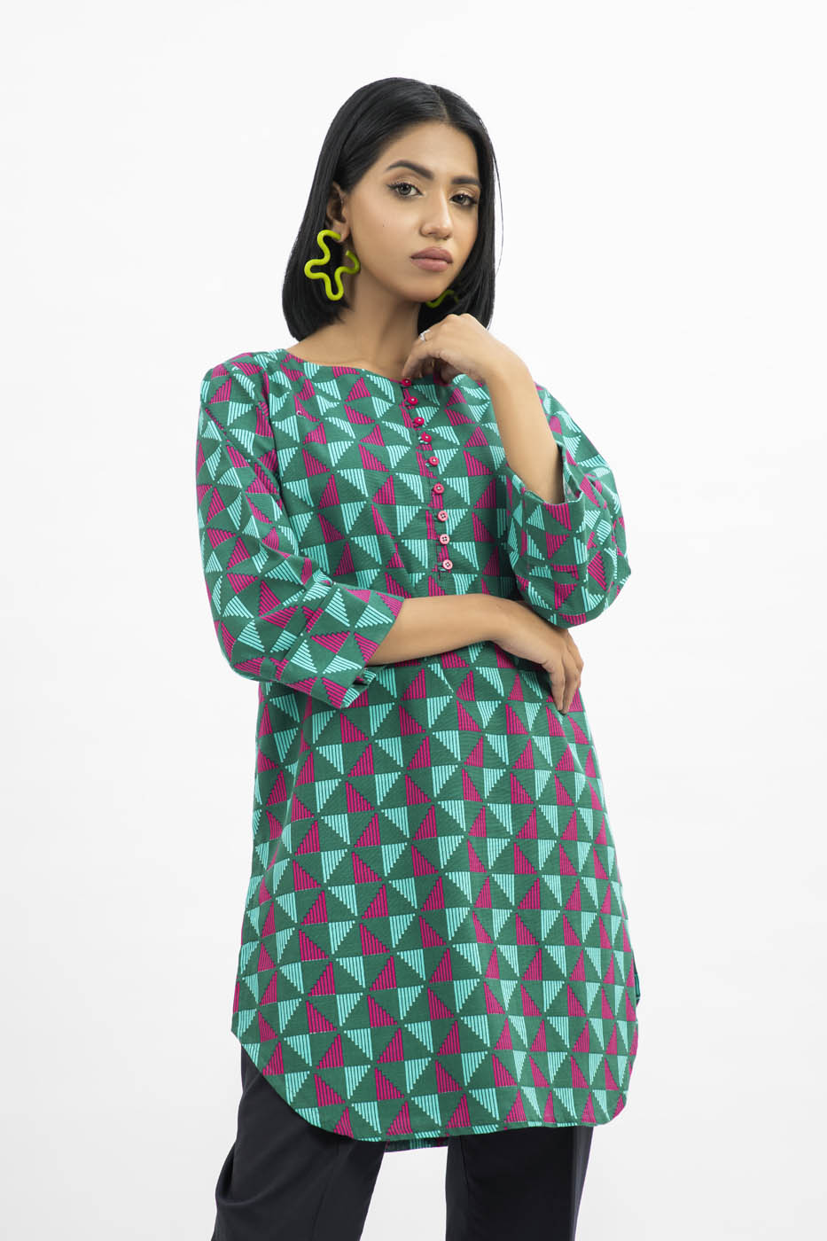 Printed Khaddar Shirt