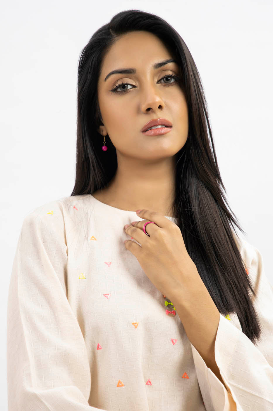 Dyed Embroidered Jacquard Shirt