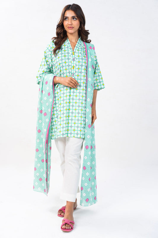 3 PC Printed Cambric Outfit
