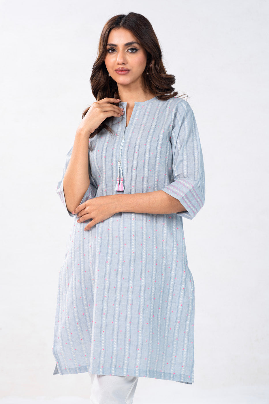 Yarn Dyed Embroidered Kurti