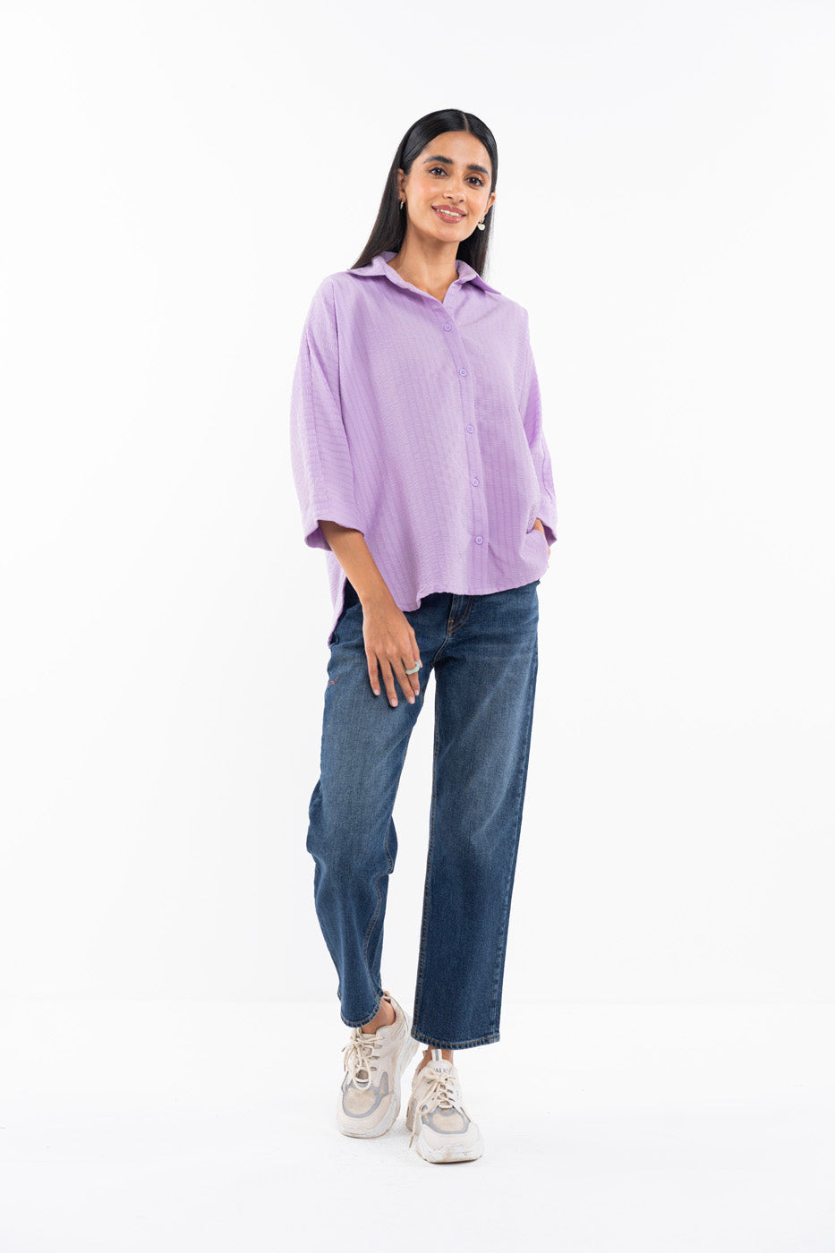 Dyed Crinkle Chiffon Shirt