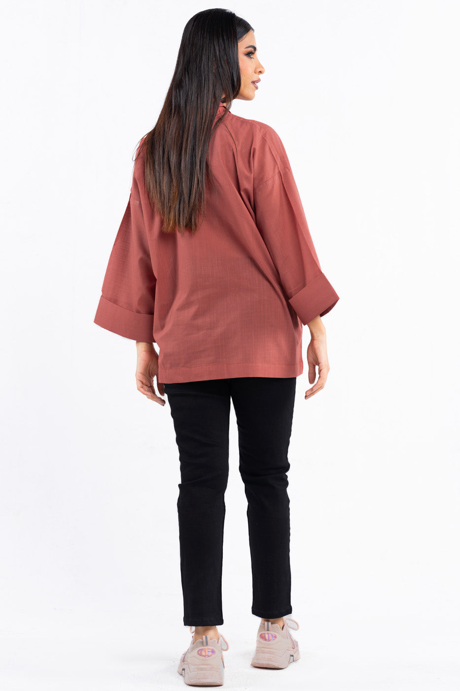 Dyed Embroidered Slub Shirt